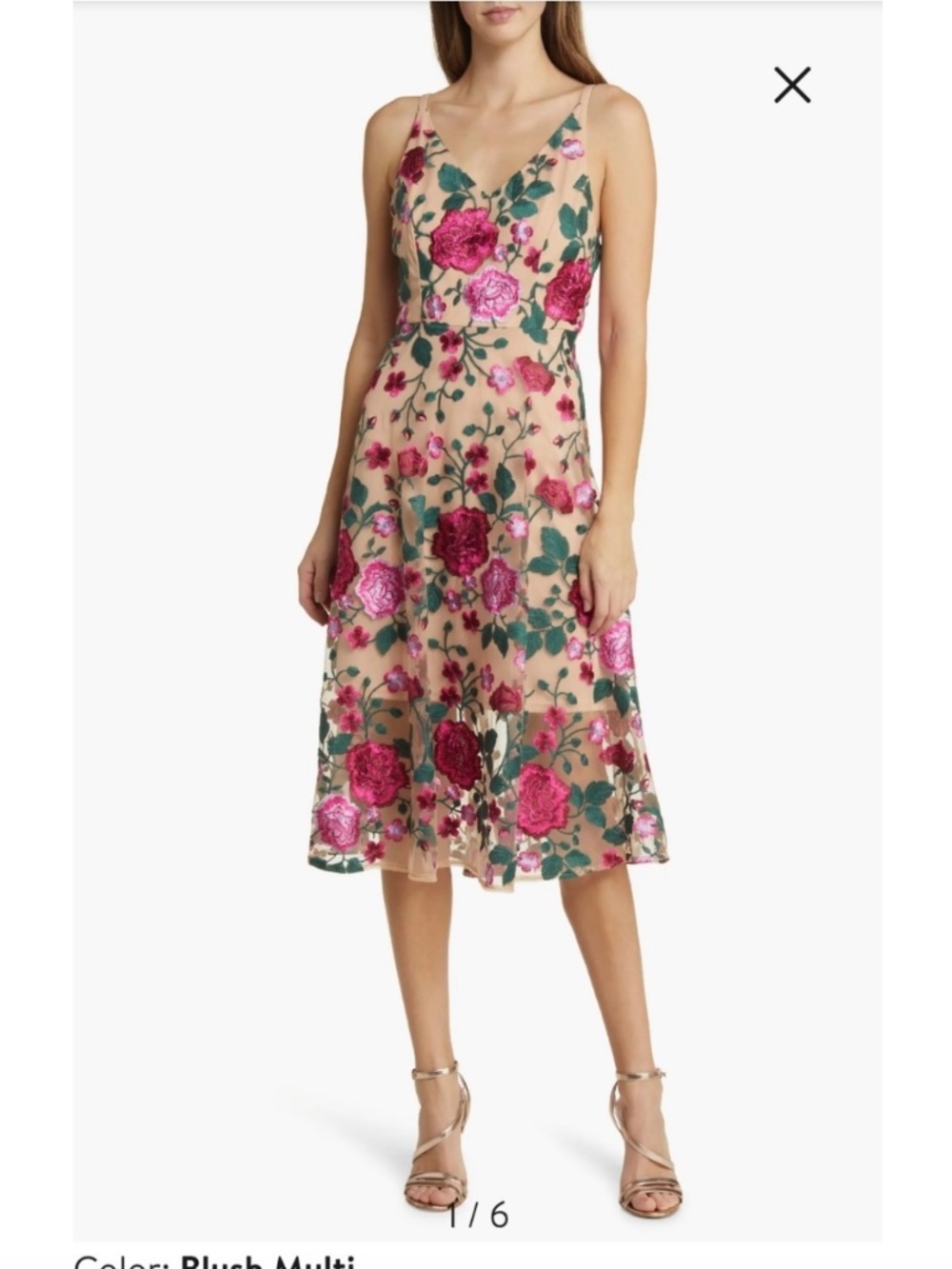 NWT Sam Edelman Rose Embroidery Sleeveless A-Line Dress - size 8